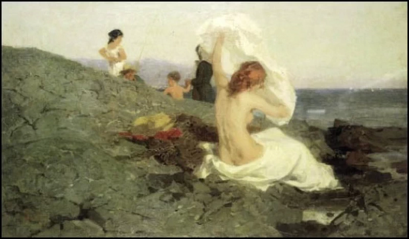 Famiglia sugli scogli